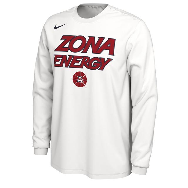 Mens Nike White Arizona Wildcats 2024 On Court Bench Long Sleeve T-shirt Product Image