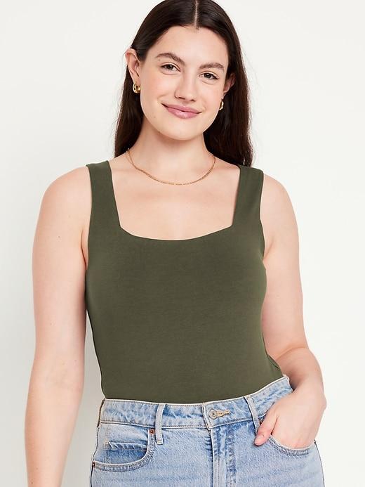 Square-Neck Tank Top Bodysuit Product Image