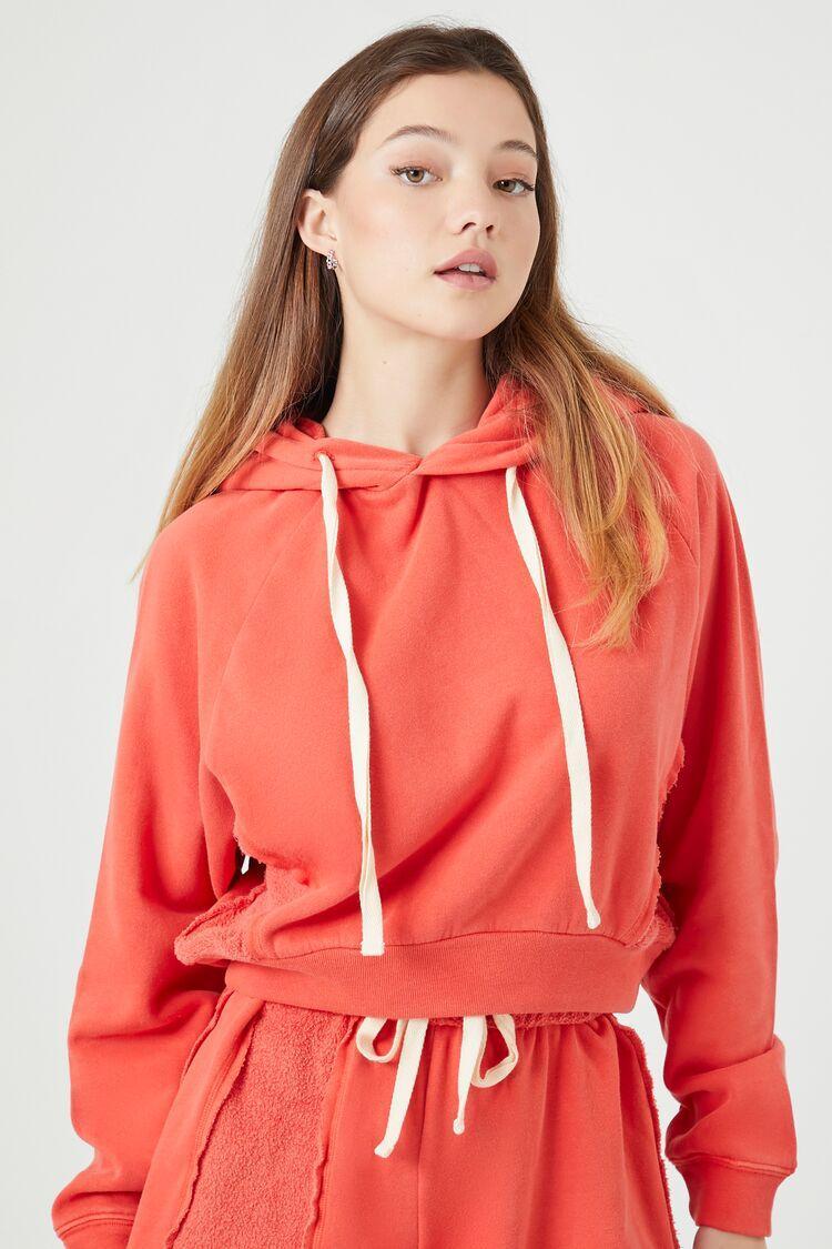 Reworked Fleece Raglan Hoodie | Forever 21 Product Image