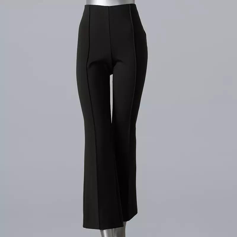 Womens Simply Vera Vera Wang Pintuck Ponte Kick Flare Pants Product Image