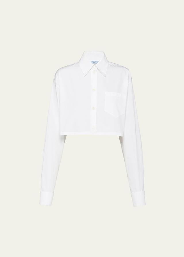 Womens Poplin Cropped Shirt Product Image