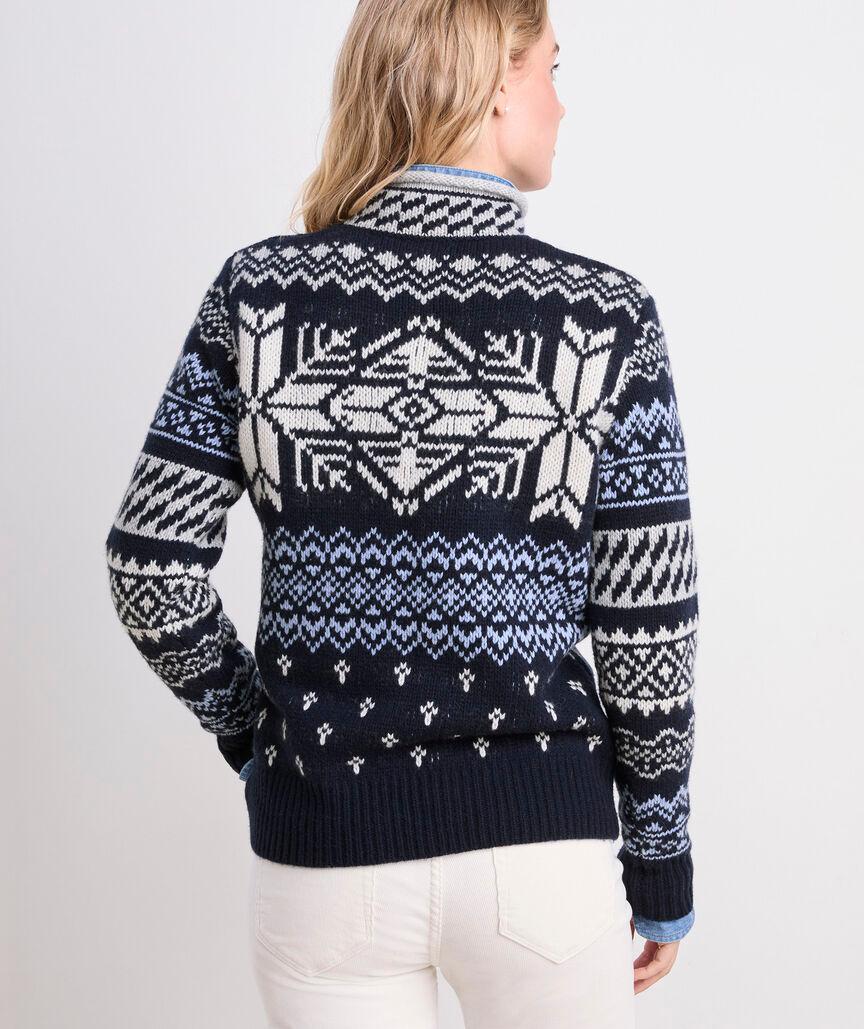 Patchwork Fair Isle Mockneck Sweater Product Image