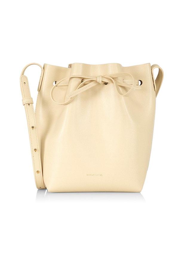 Womens Mini Leather Bucket Bag Product Image