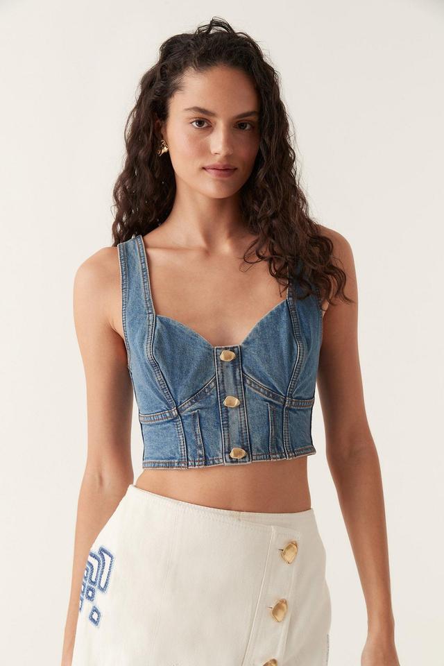 Elena Denim Cropped Bustier Product Image