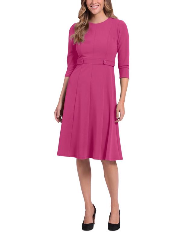 London Times Petite Side-Tab Fit & Flare Dress Product Image