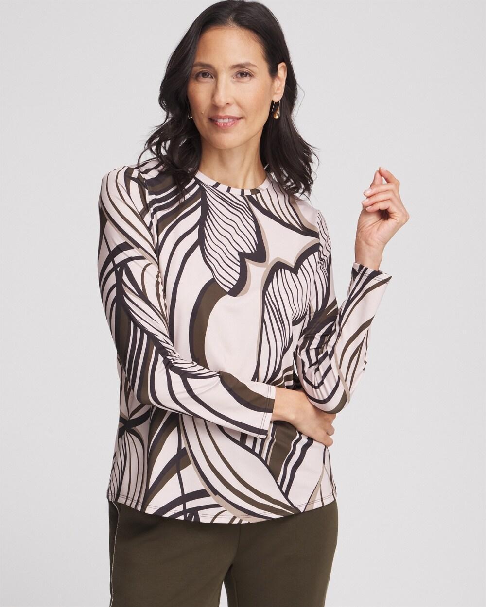 Zenergy® UPF Leaf Print Long Sleeve Sun Tee Product Image