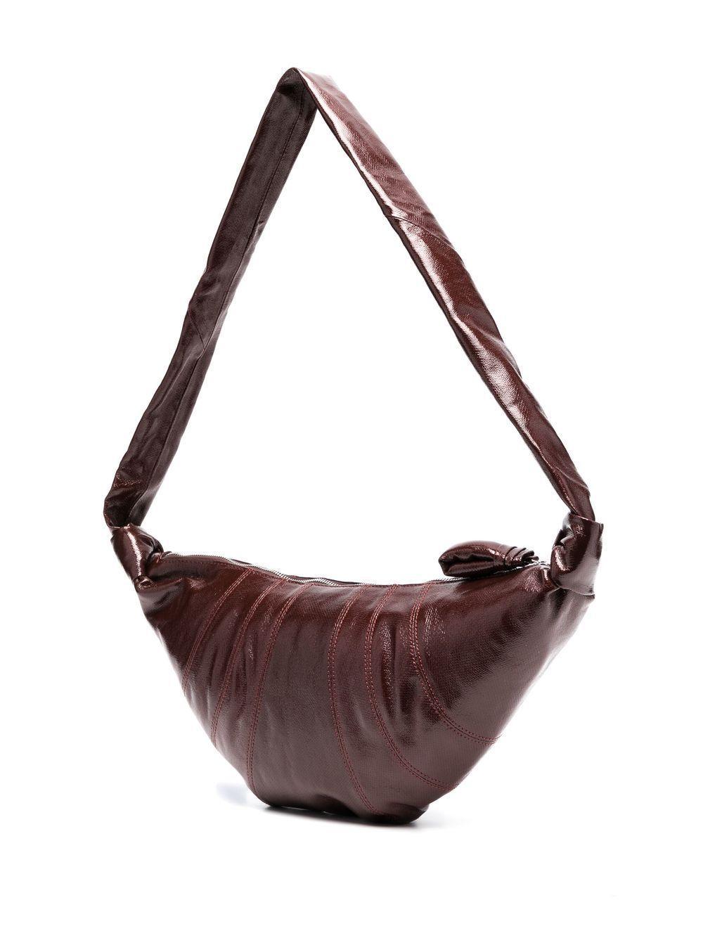 Croissant Leather Shoulder Bag In Brown Product Image