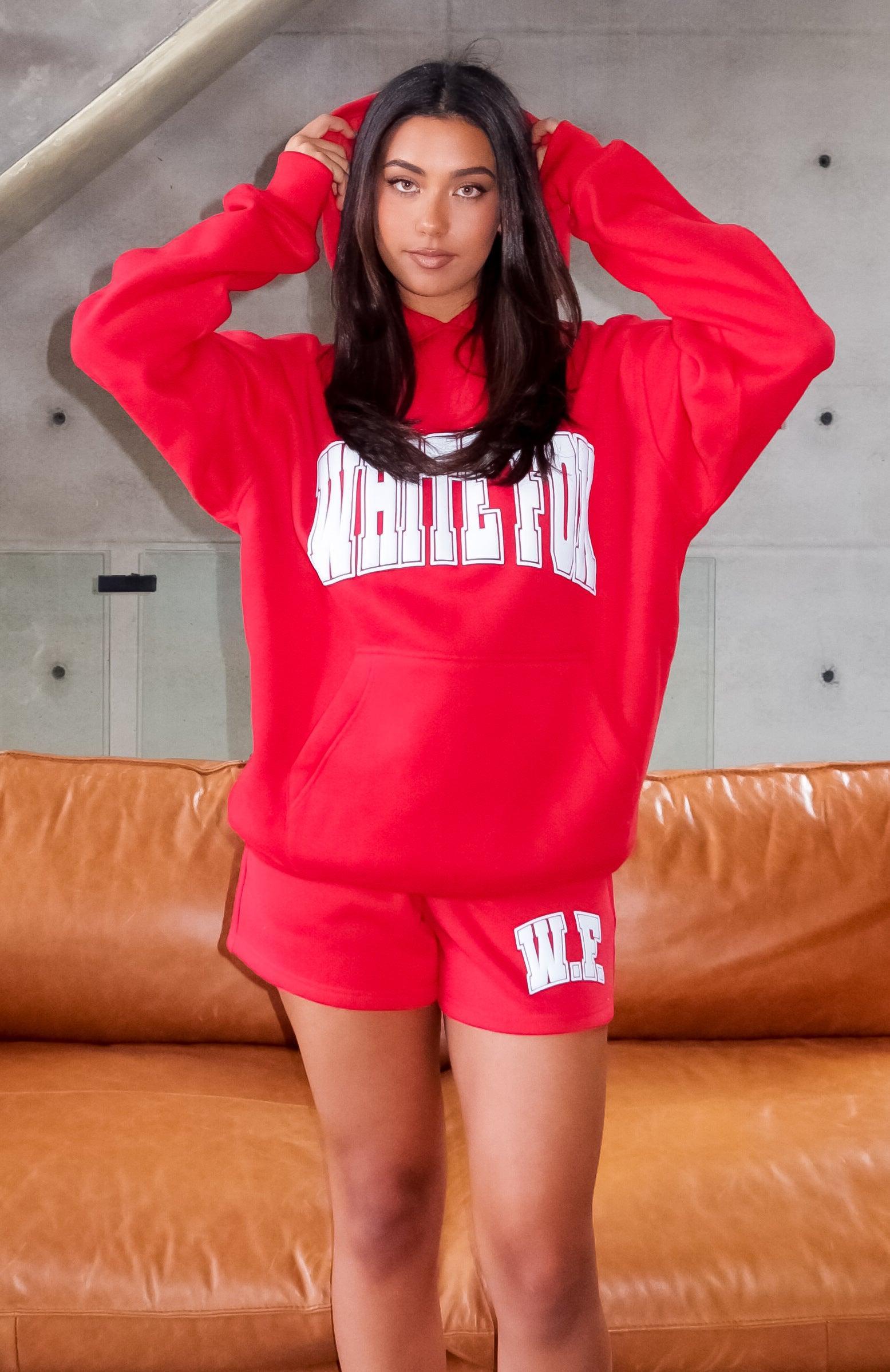 Decade Classics Varsity Oversized Hoodie Red Product Image