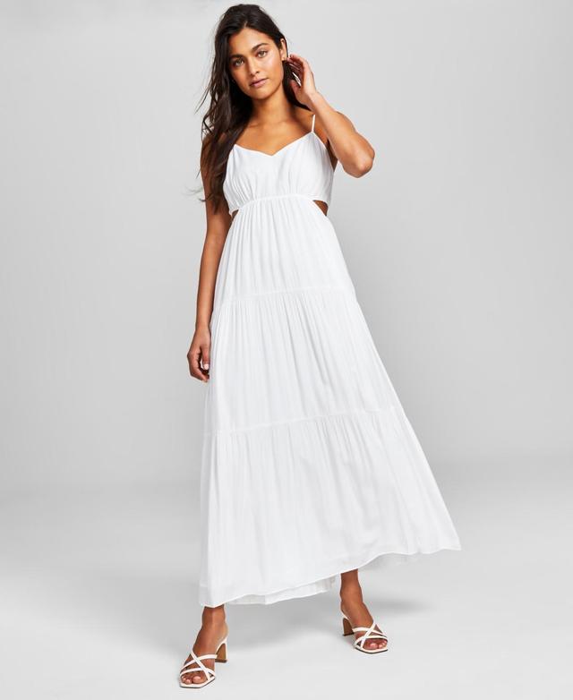 And Now This Womens Side-Cutout Tiered Maxi Dress Product Image