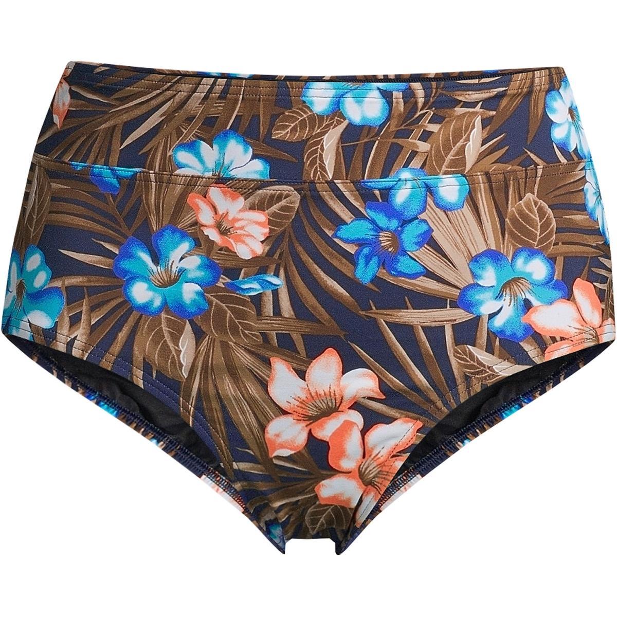 Lands End Womens Tummy Control High Waisted Bikini Swim Bottoms Print Product Image