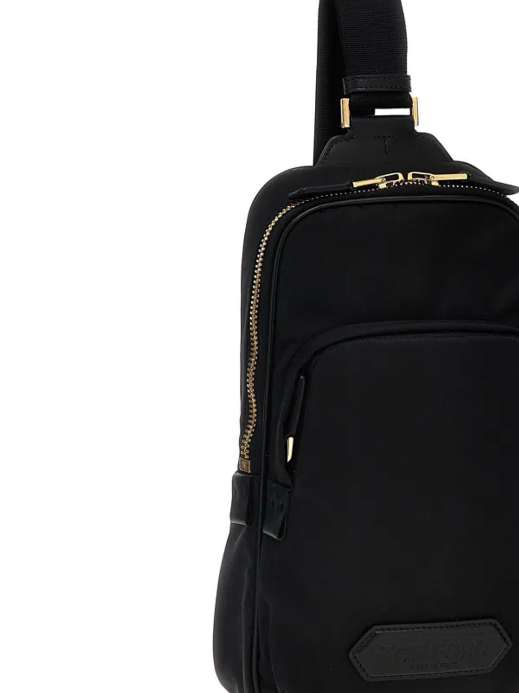 Logo Nylon Shoulder Strap Crossbody Bags Black Product Image