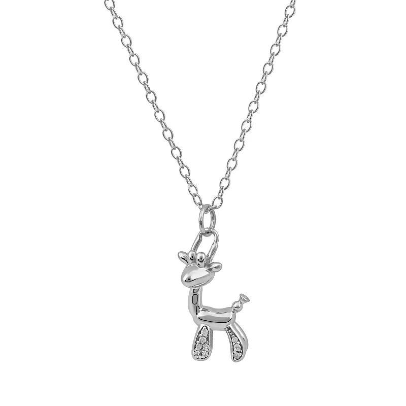 DeCouer 1/10 Carat T.W. Diamond Giraffe Balloon Animal Pendant Necklace, Womens Rose Gold Tone Product Image