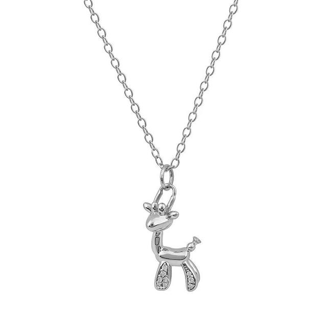 DeCouer 1/10 Carat T.W. Diamond Giraffe Balloon Animal Pendant Necklace, Womens Rose Gold Tone Product Image