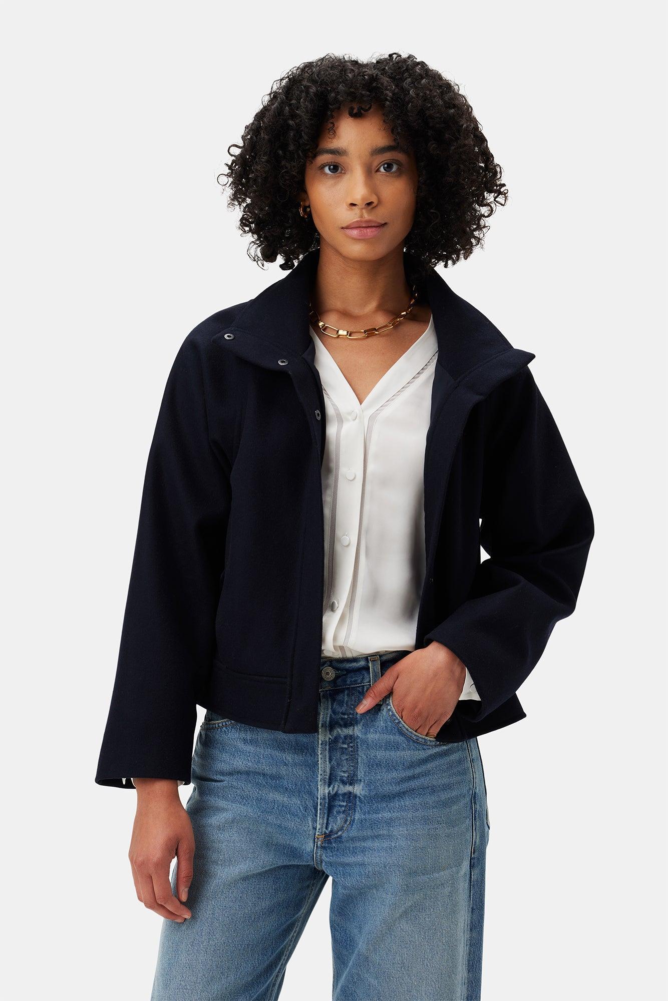 Joelle Wool Twill Jacket - Dark Navy Product Image