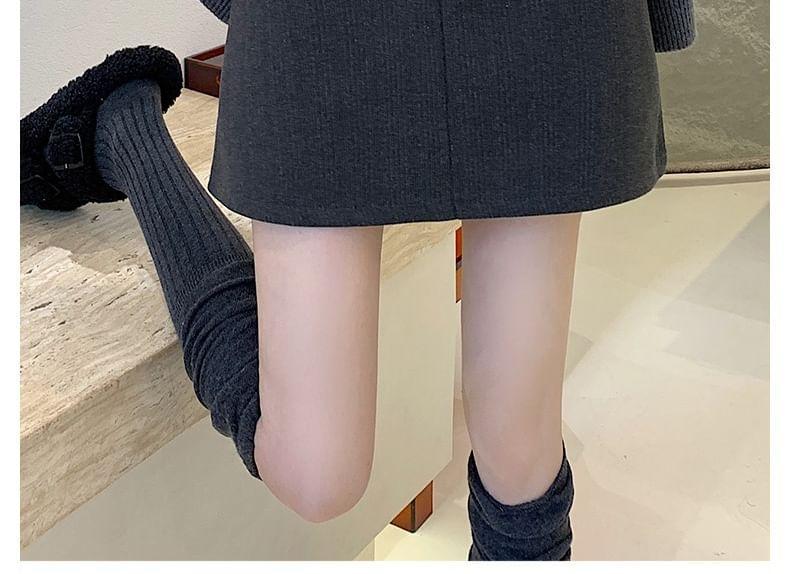 High Rise Plain Mini A-Line Skirt Product Image