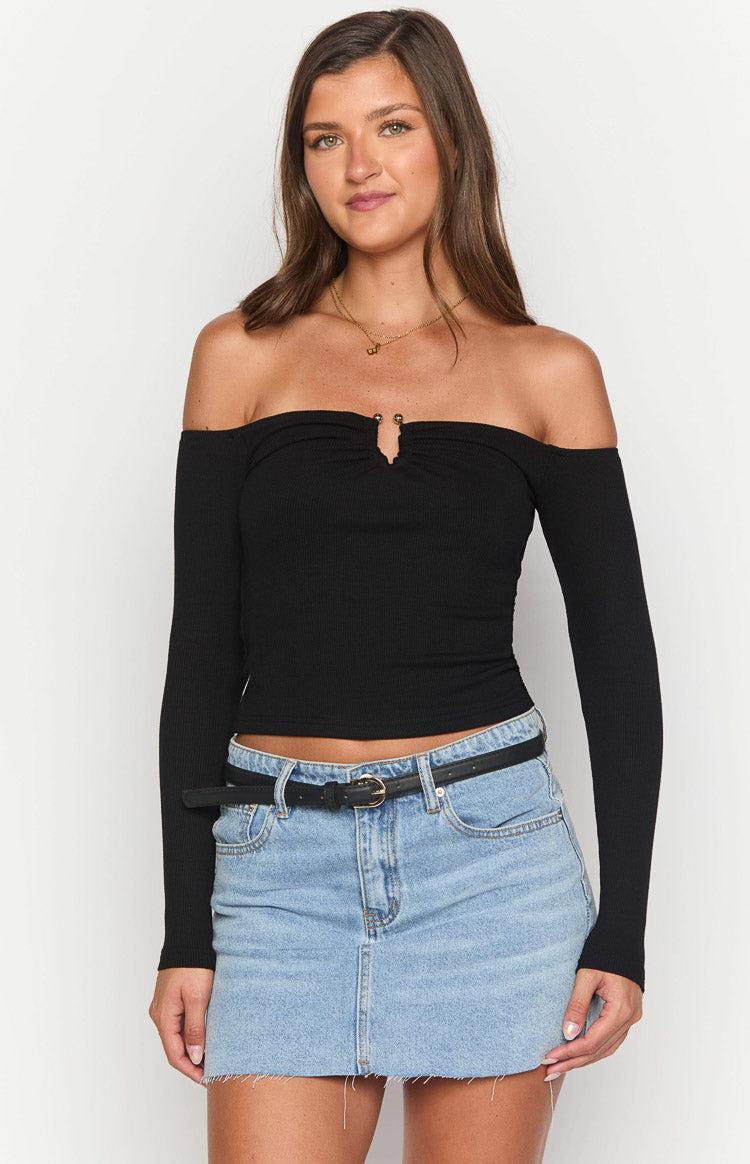 Anabel Black Long Sleeve Top Product Image