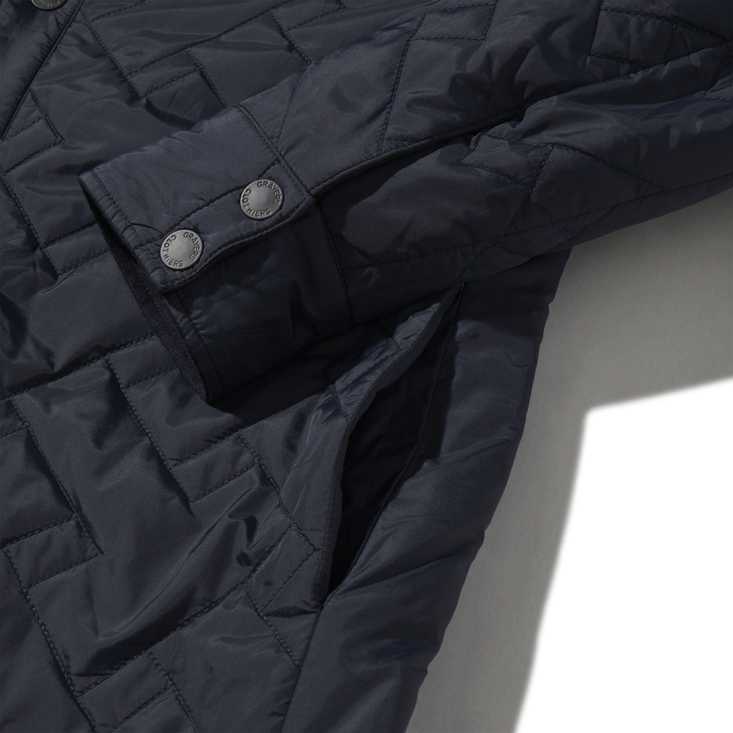 Insulated Reversible Shirt Jacket - Navy Product Image