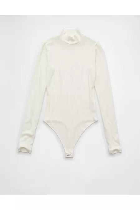 AE Long-Sleeve Mock Neck Pointelle Bodysuit Women's Product Image