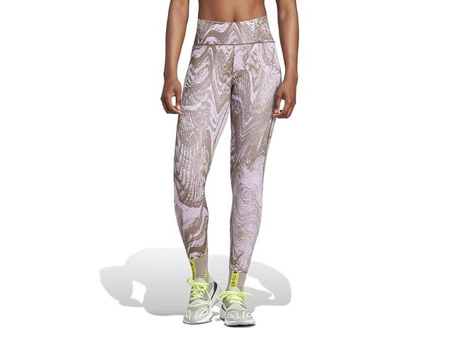 adidas by Stella McCartney Truepurpose Optime 7/8 Leggings Printed IB6779 (Purple Glow/Trace Olive) Women's Clothing Product Image