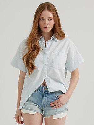 Women's Short Sleeve Polka Dot Utility Shirt | Women's Tops | Lee® Product Image