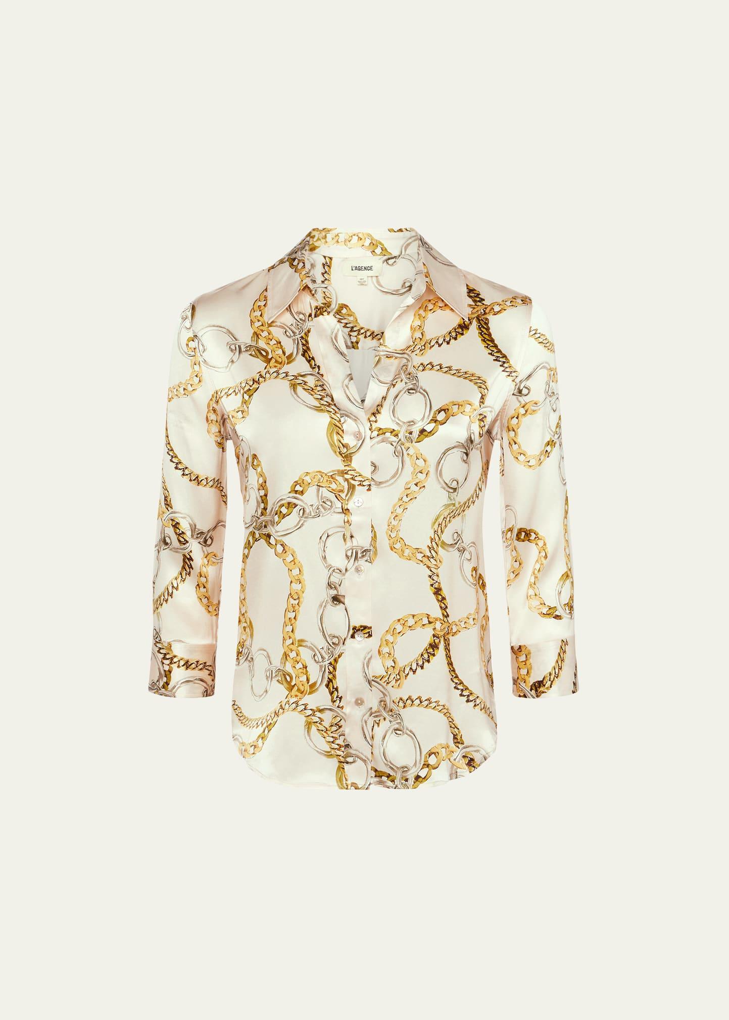 LAgence Dani Silk Chain Blouse Product Image