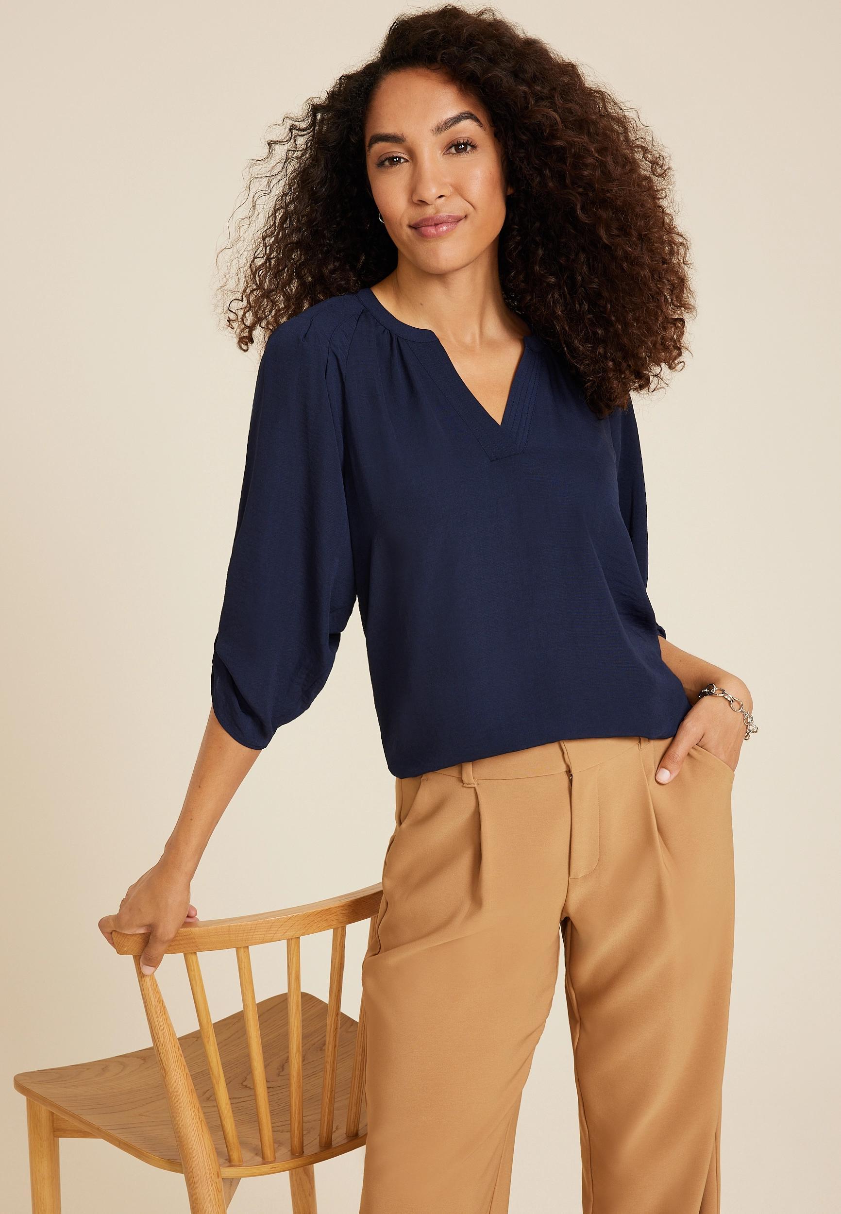 Atwood 3/4 Sleeve Popover Blouse Product Image