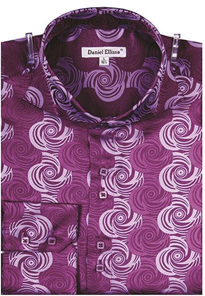 Dress Shirt Regular Fit Designer Pattern In Purple Product Image