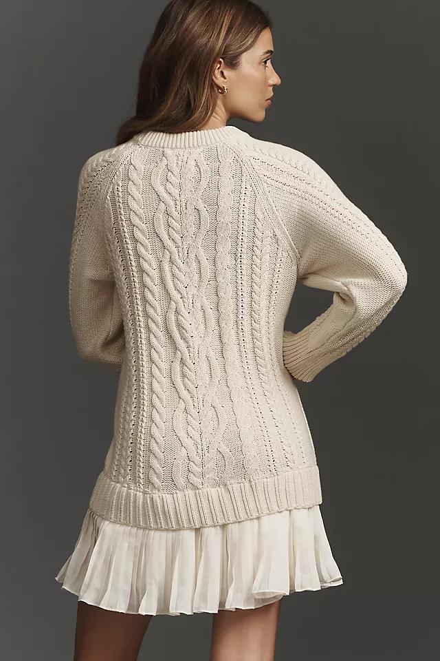 By Anthropologie Twofer Cable-Knit Sweater Mini Dress Product Image