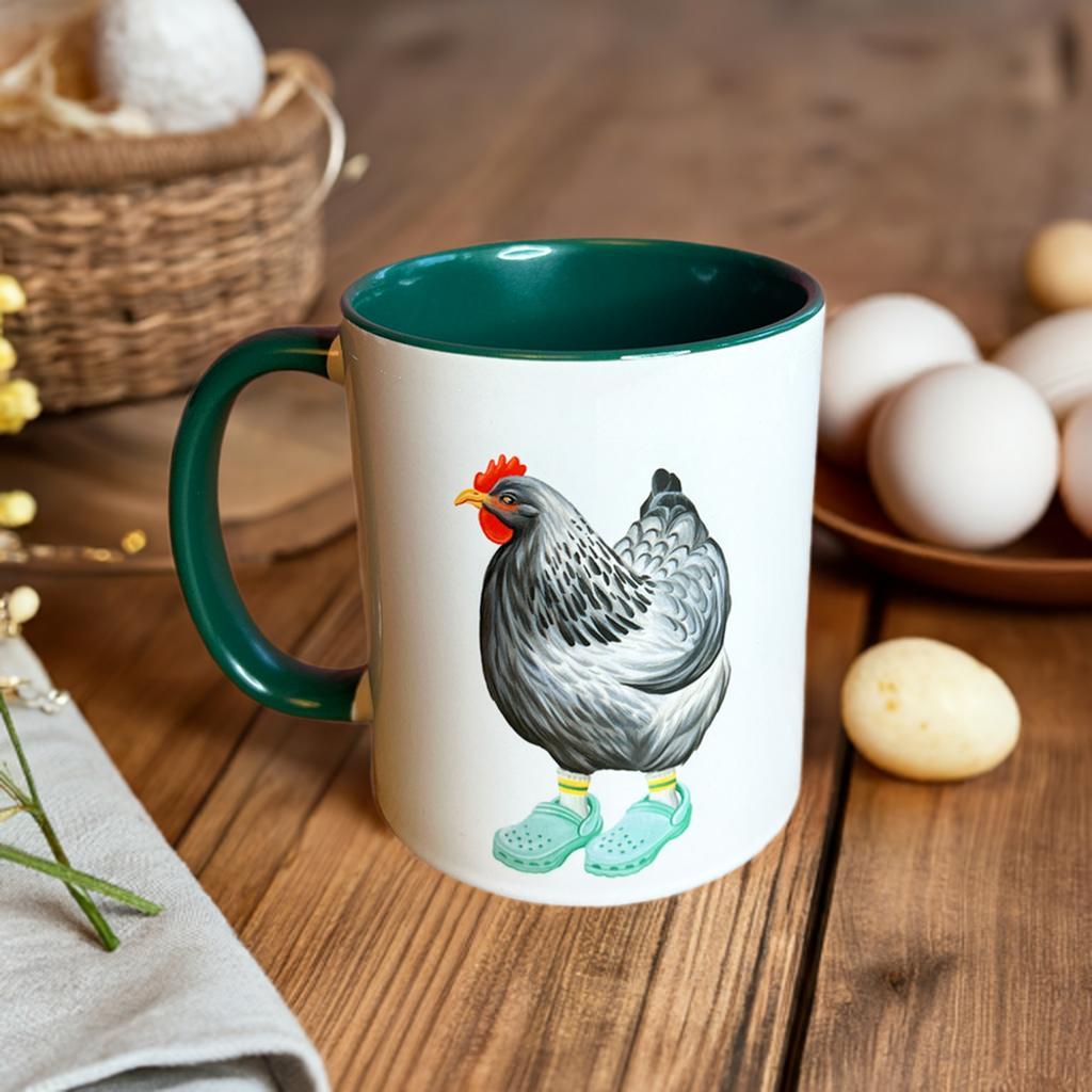 Hen wearing Crocs Mug Product Image