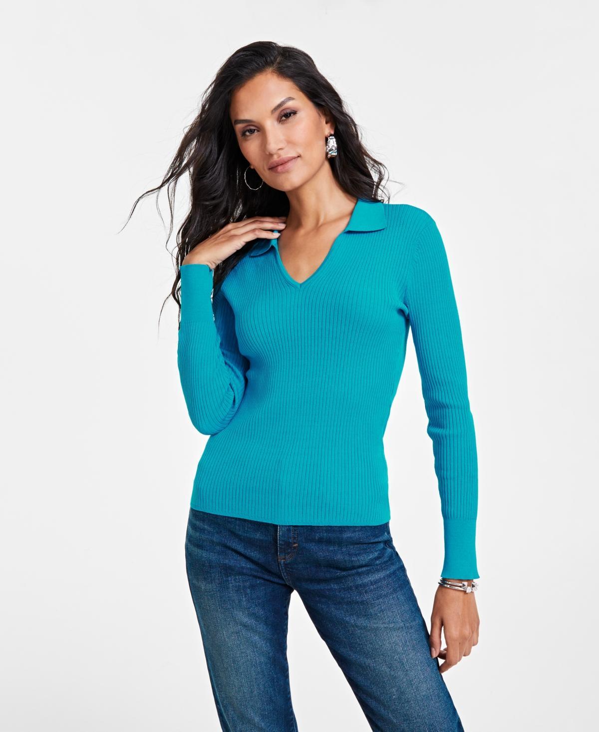 I.n.c. International Concepts Womens Johnny-Collar Sweater, Created for Macys Product Image