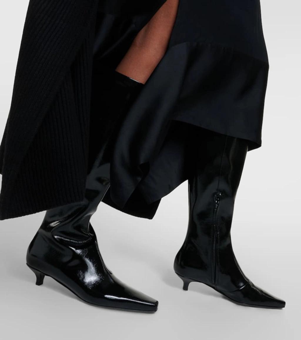 The Slim Knee-high Boot Black Patent Product Image