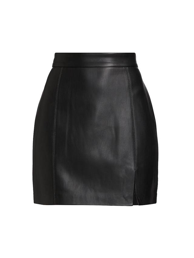 Womens Faux Leather Slit Skirt Product Image