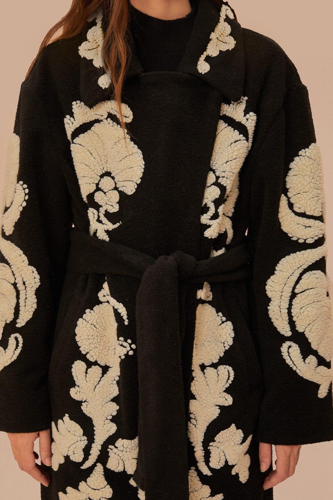 Black And White Helen Fleece Coat Product Image