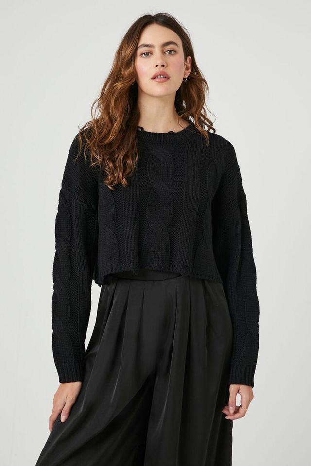 Cropped Cable Knit Sweater | Forever 21 Product Image