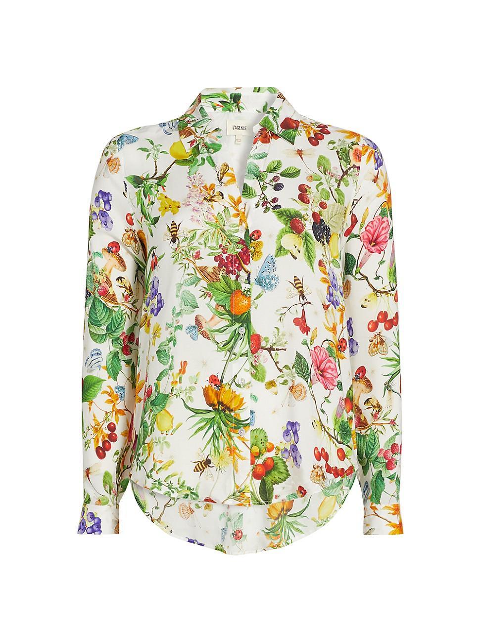 Womens Holly Floral Satin Shirt Product Image