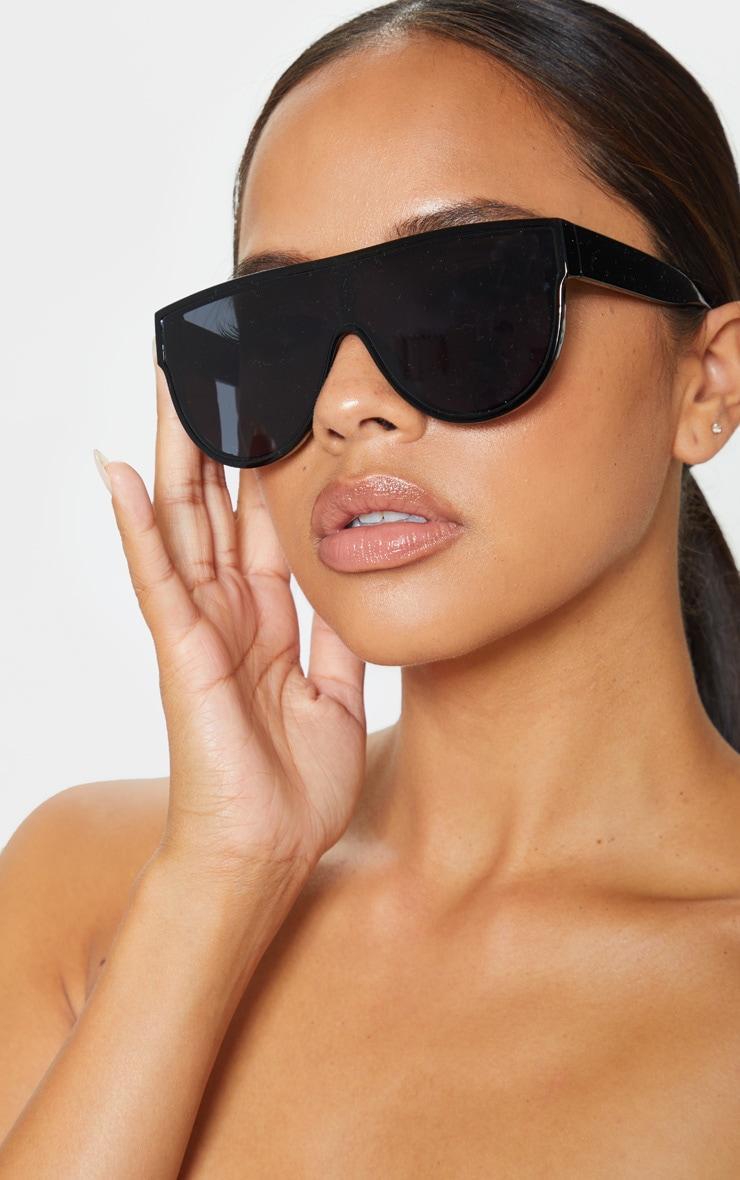 Black Tinted Oversized Flat Top Sunglasses product image