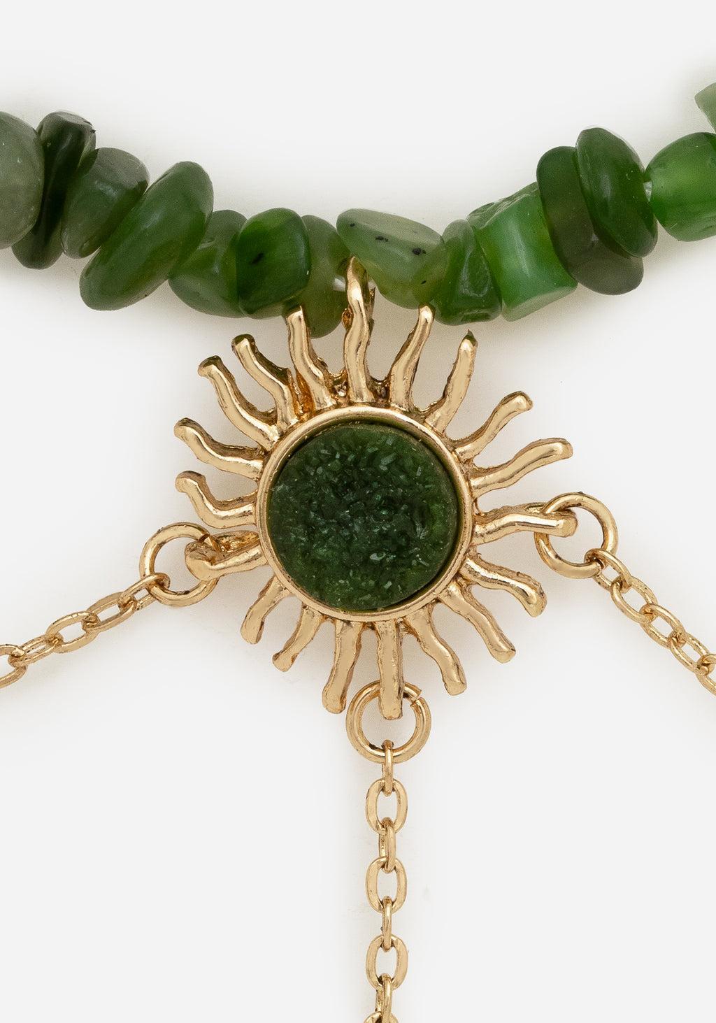 Aurora Gem Choker Necklace - Green Product Image