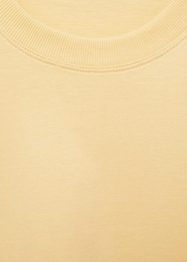 MANGO MAN - Printed cotton-blend T-shirt pastel yellowMen Product Image