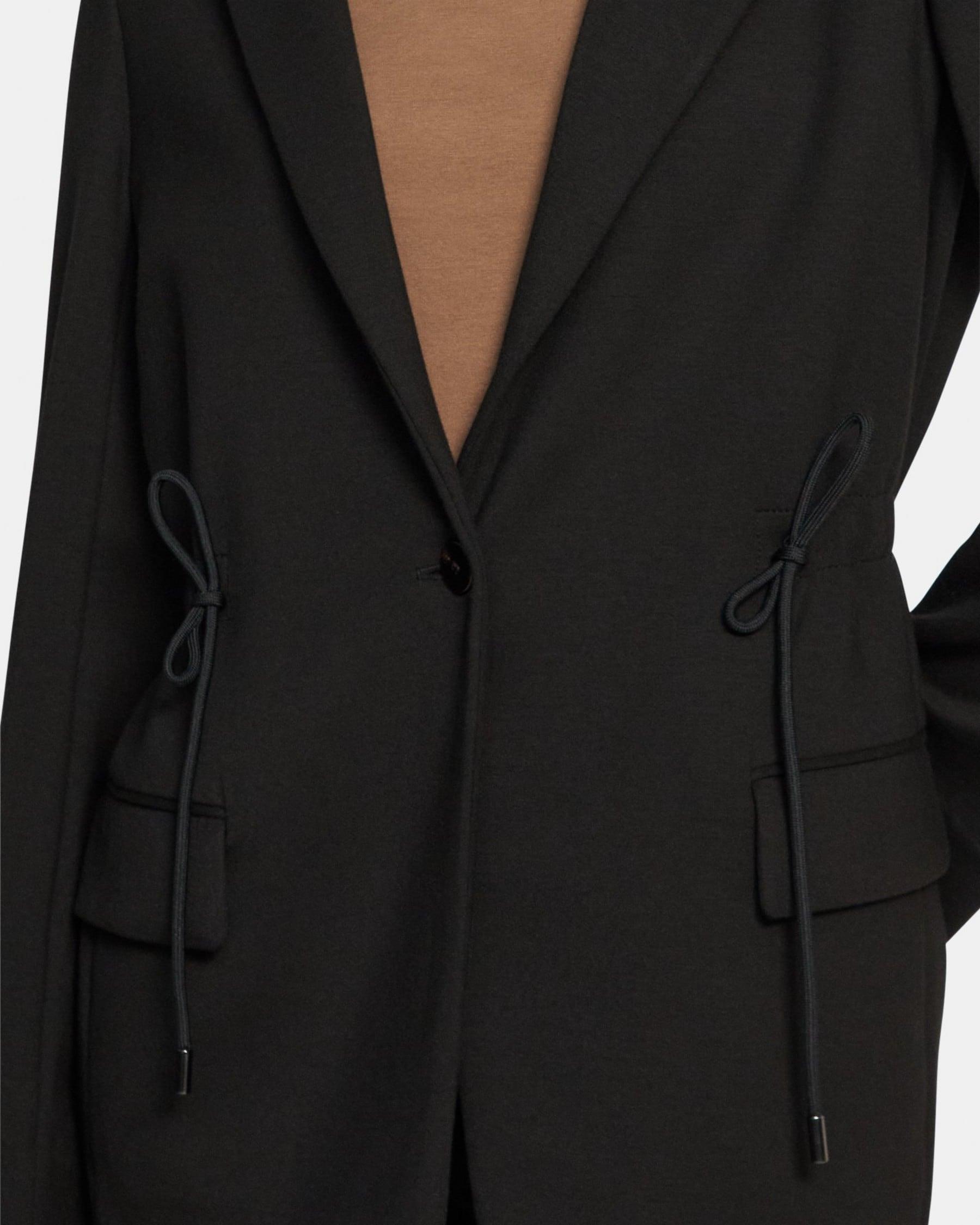 Hooded Drape Jacket in Double-Knit Jersey Product Image