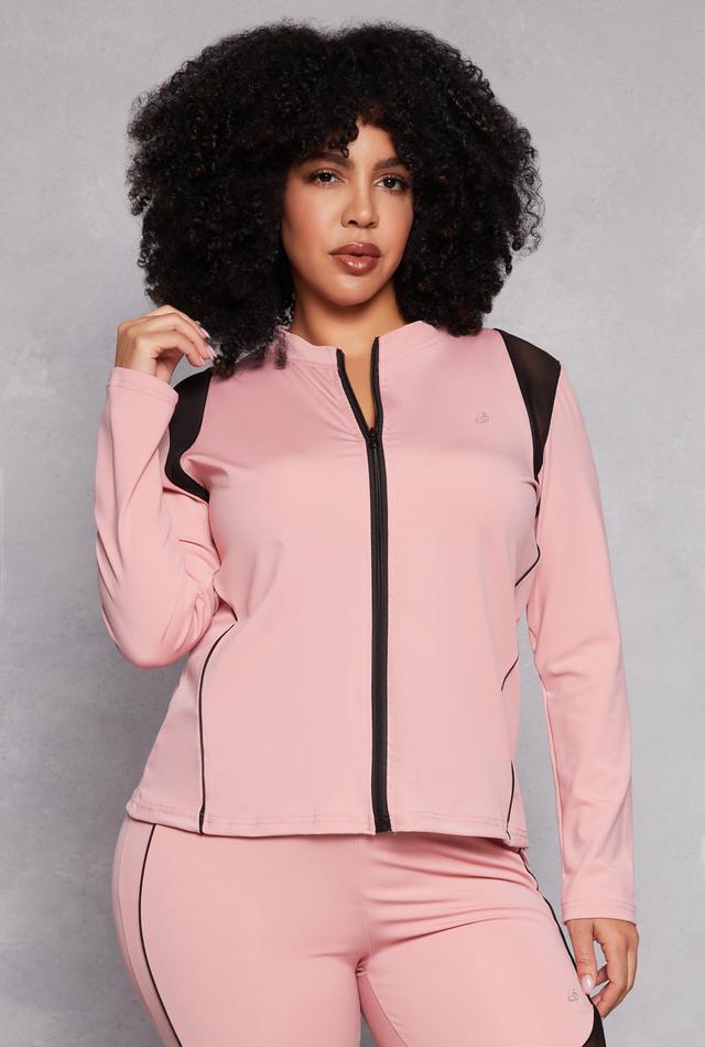 Womens Plus Size Mesh Insert Track Jacket Product Image