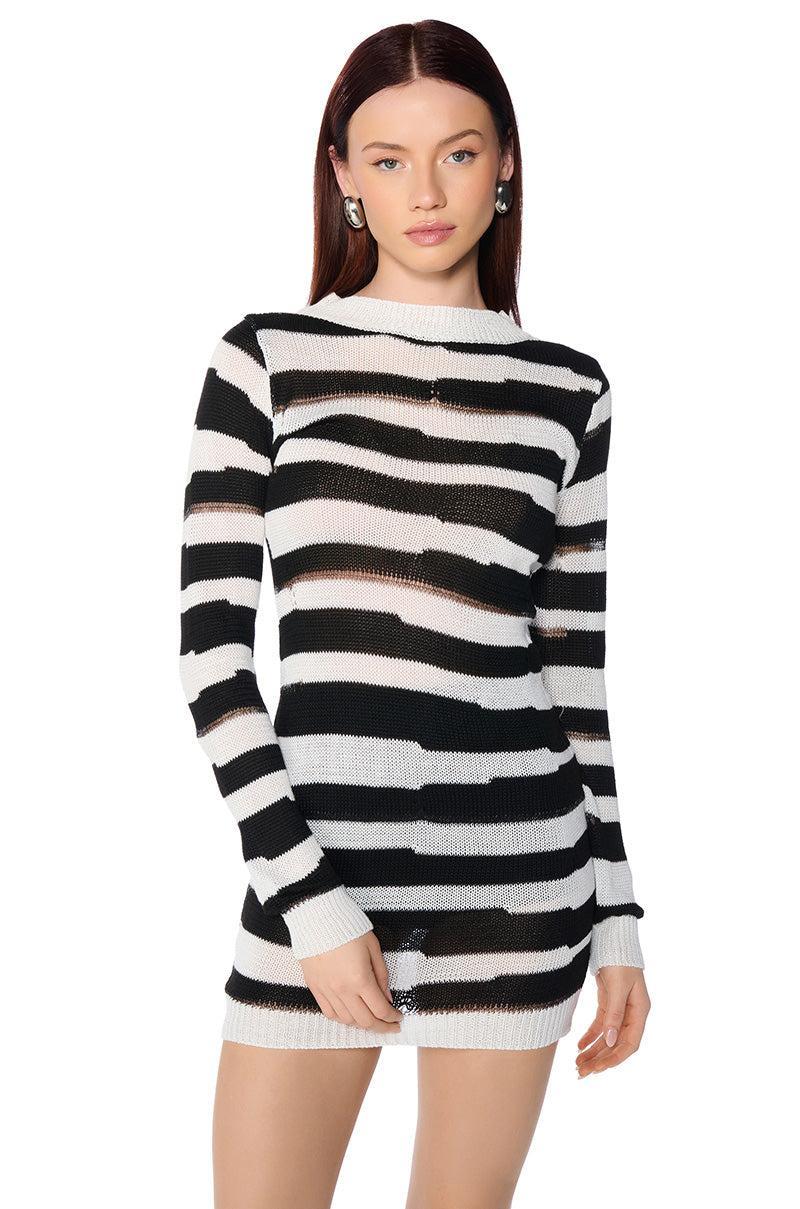 ANI STRIPED LONG SLEEVE MINI DRESS product image