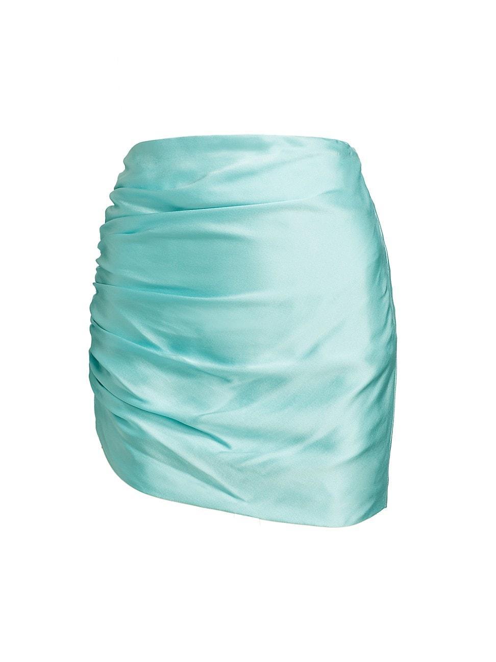 Womens Silk Gathered Miniskirt Product Image