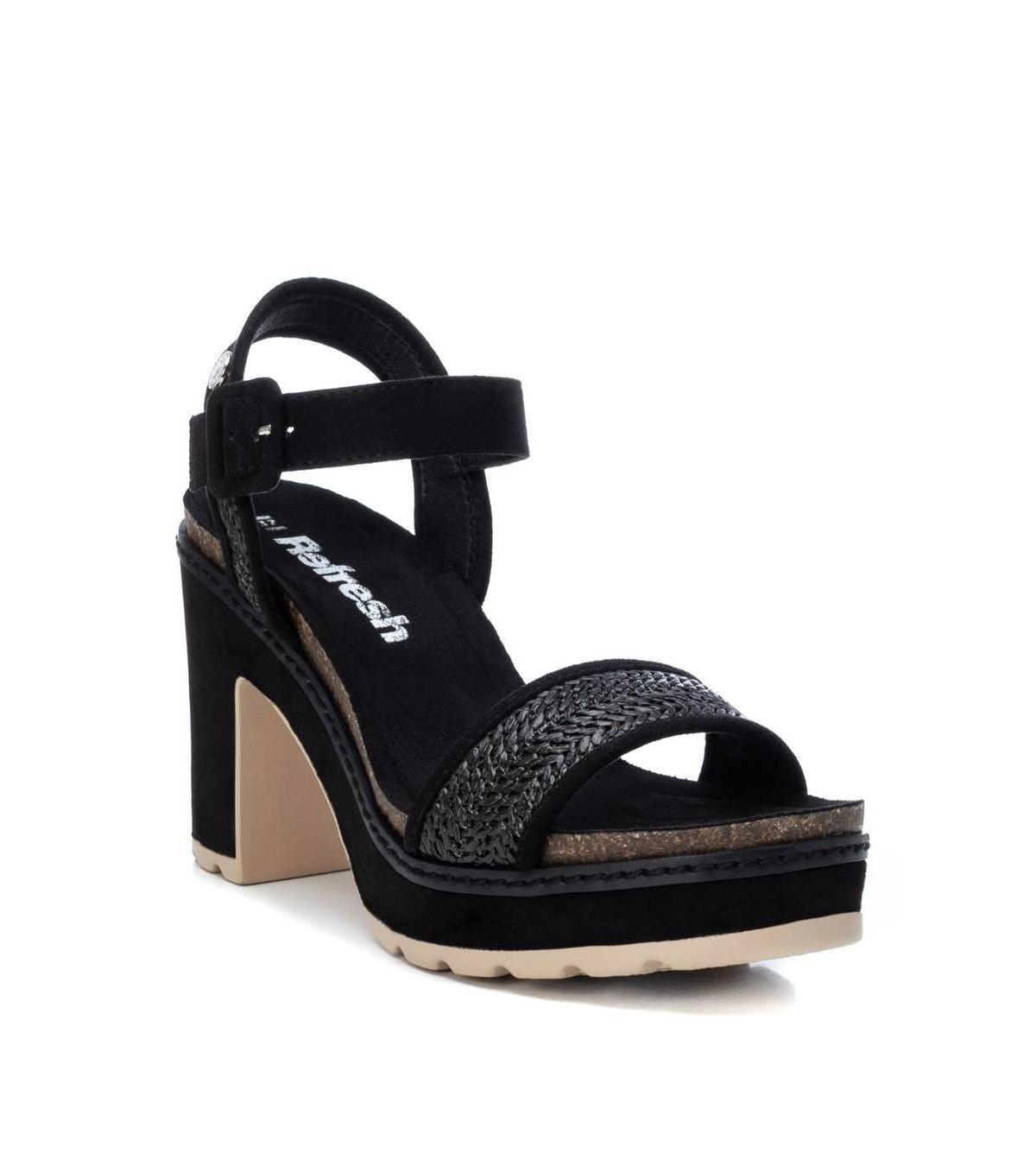 Xti Womens Heeled Suede Sandals Black Product Image