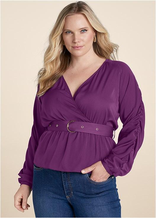 V-Neck Belted Top Product Image