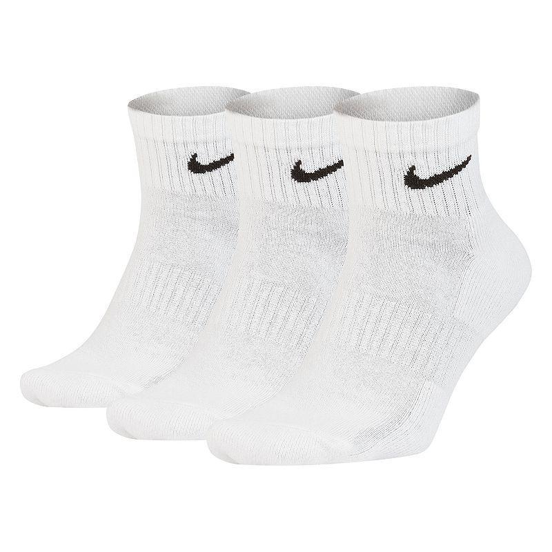 Womens - Nike Mid Ankle 3 Pack Socks - Black/White Product Image