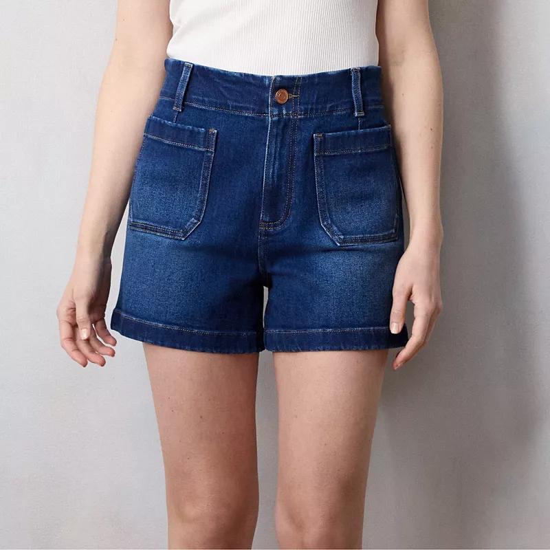 Womens LC Lauren Conrad The Super High Rise Laguna Denim Shorts Product Image