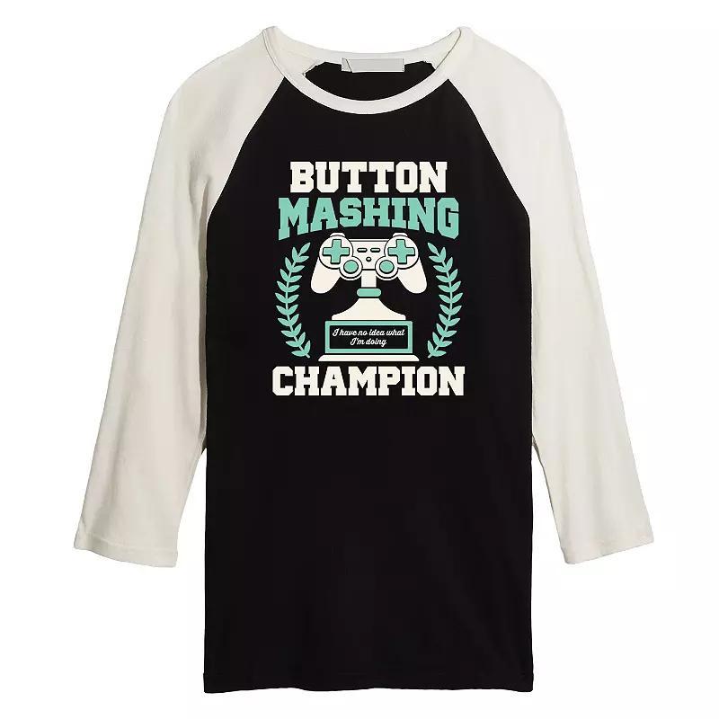 Mens Button Mashing Champion Raglan Tee Oxford Product Image