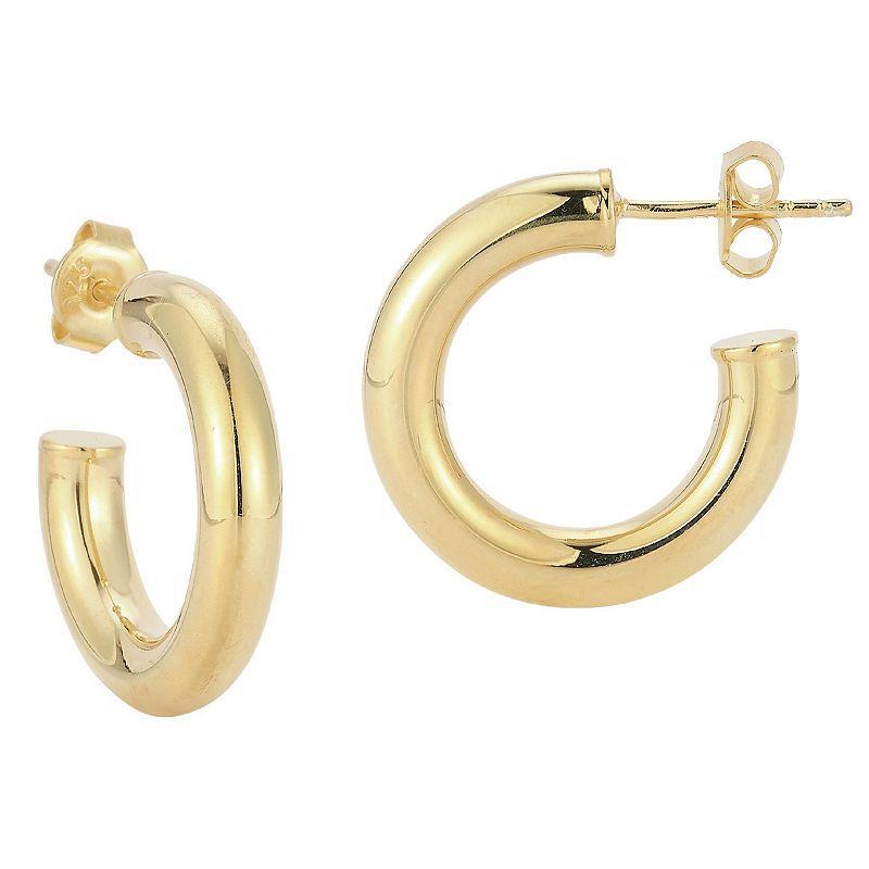 Sunkissed Sterling 0.8 in. Tube Hoop Earrings, Womens, Yellow Gold Tone Product Image