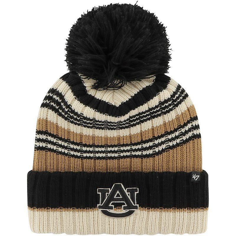 Womens 47 Khaki Auburn Tigers Barista Cuffed Knit Hat with Pom Product Image