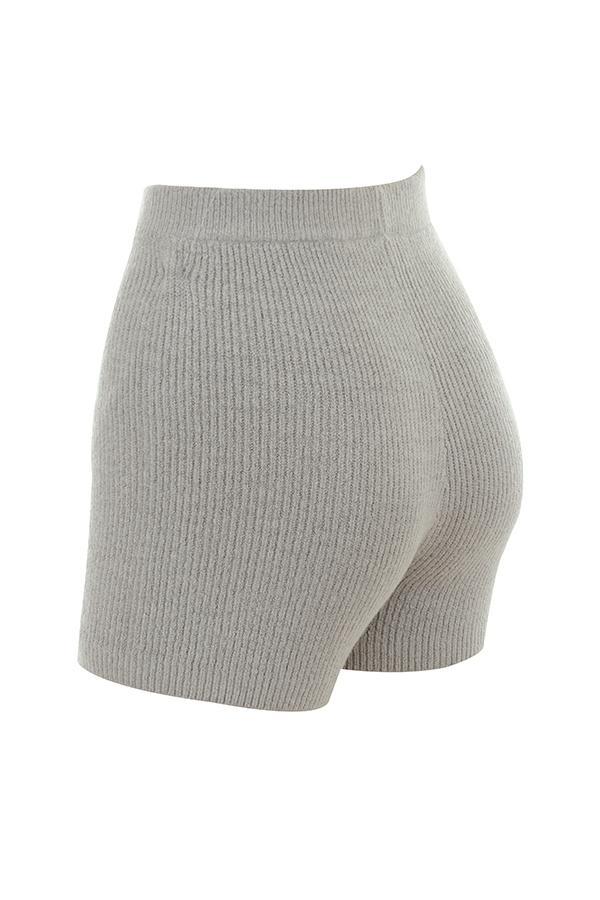 Grounded Grey Knit High Waist Shorts - SALE Product Image